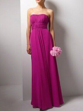 Alfred Angelo "Violet" Chiffon Strapless Bridesmaid /Formal Gown NEW Sz. 12